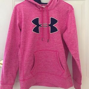 Pink and Navy Under Armor Hoodie